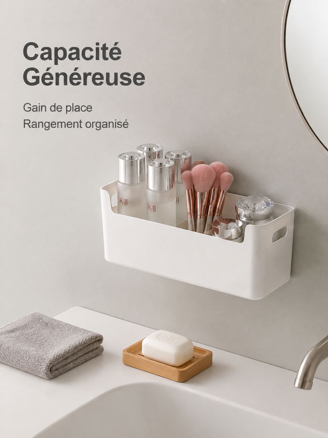Boîte de rangement murale simple pour salle de bain