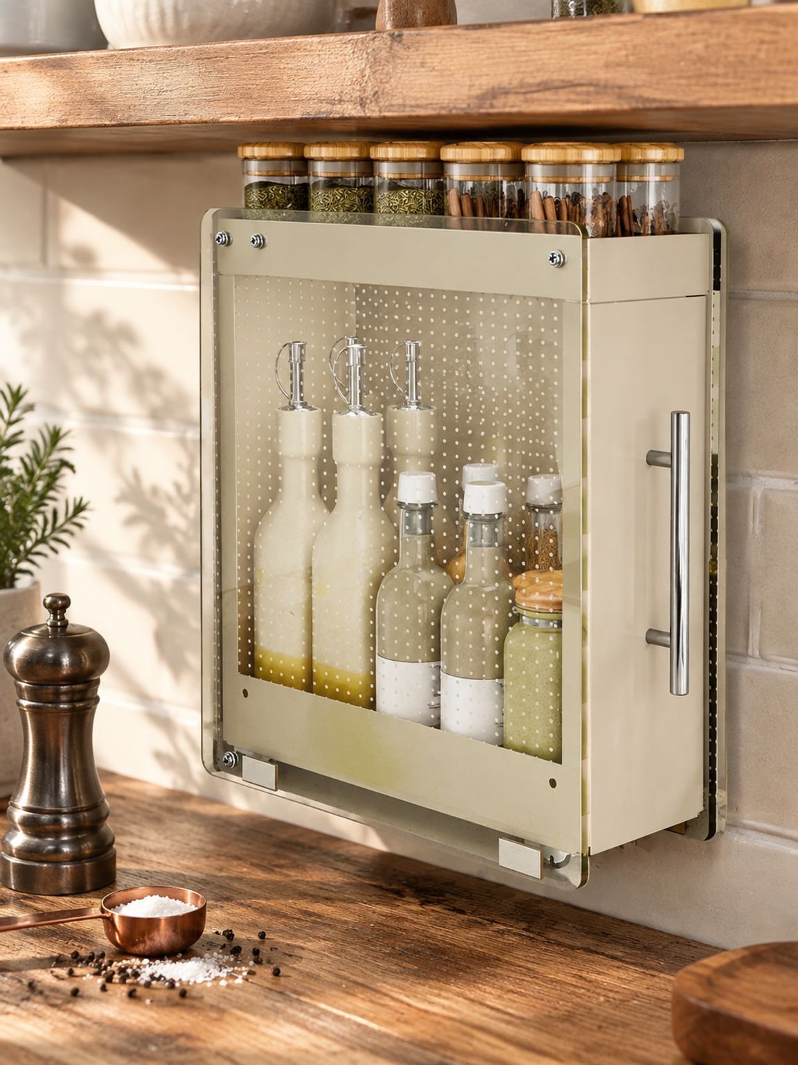 Soporte extraíble para frascos de especias de cocina