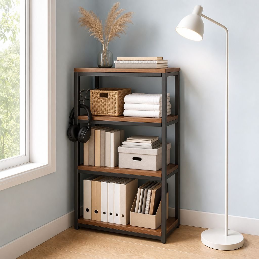 Sturdy multi-tier bookshelf with ample storage