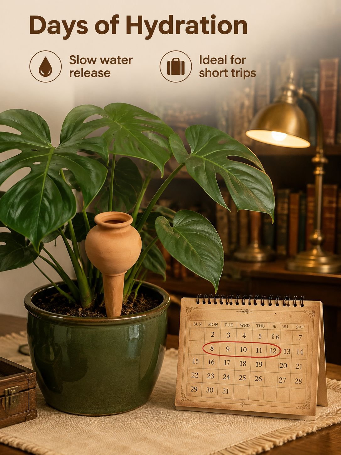Slow-release plant watering system for healthy roots