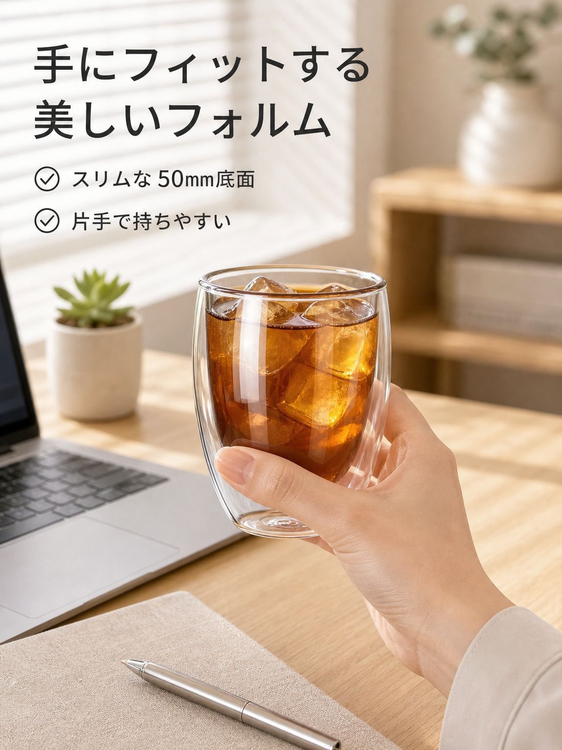 高ホウケイ酸耐熱ガラスカップ