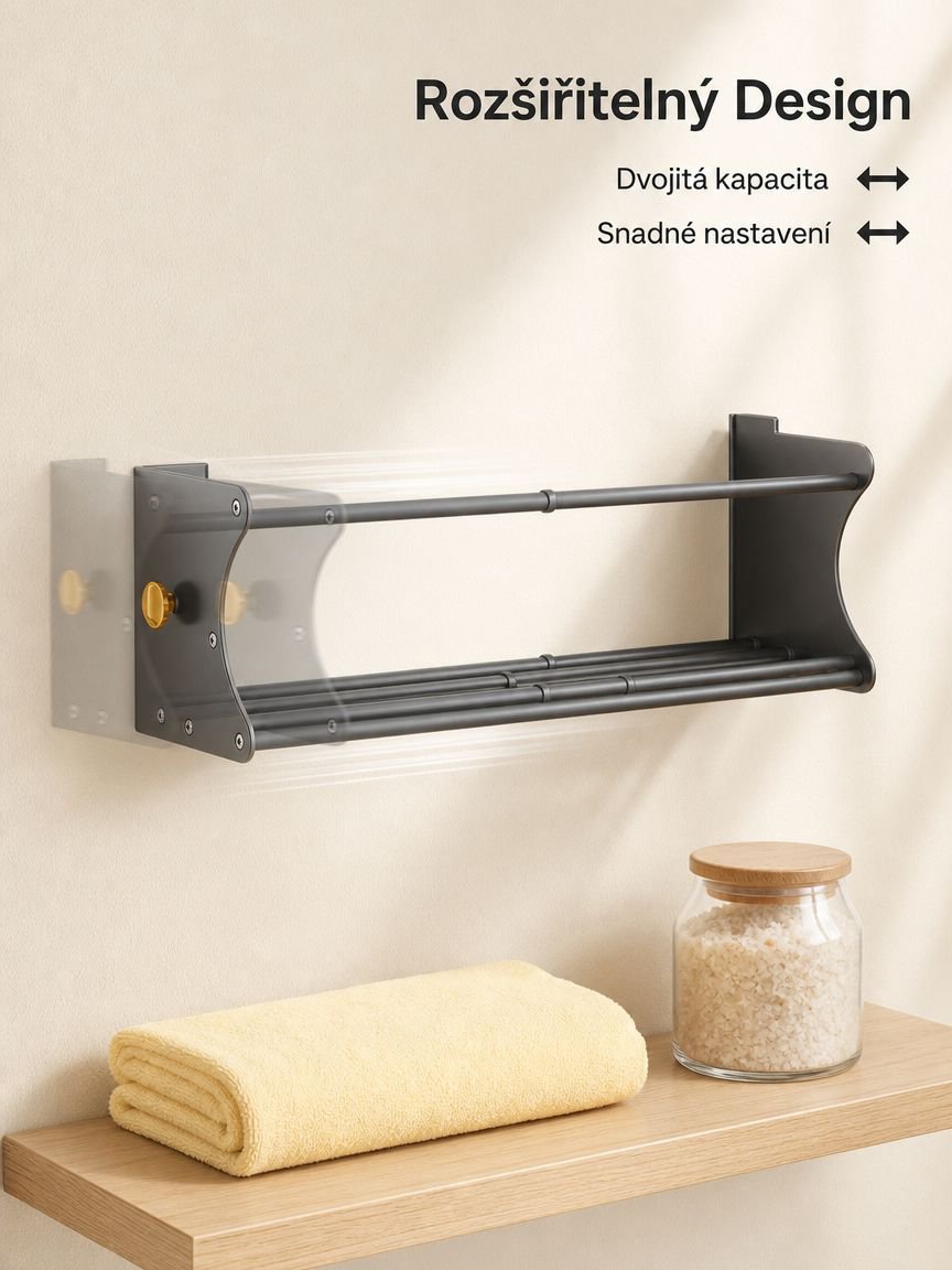 Bezvrtací nástěnný magnetický držák na pantofle pro vnitřní použití