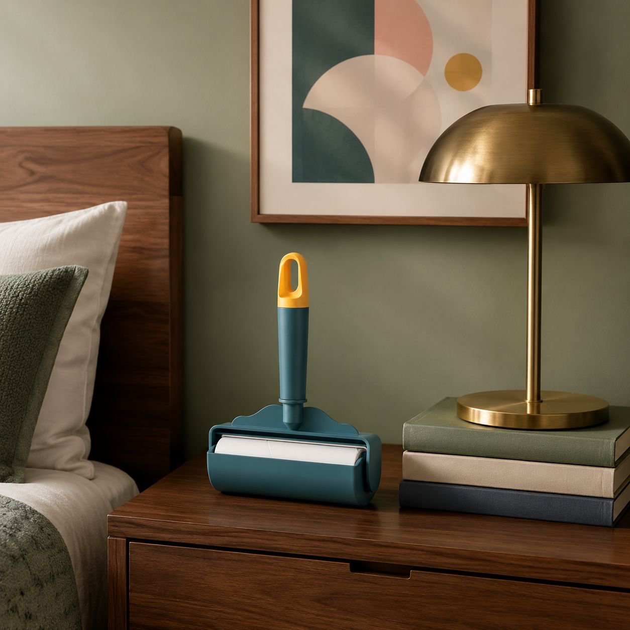Portable lint roller for travel and home use