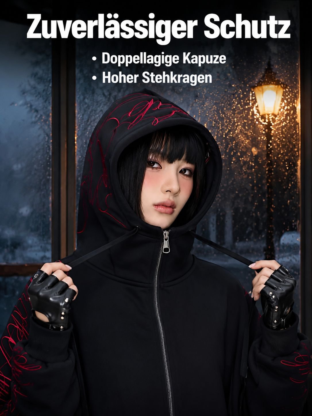 Streetdance Trend Dornblumen-Gothic Hoodie im American Sports Style für Damen und Herren