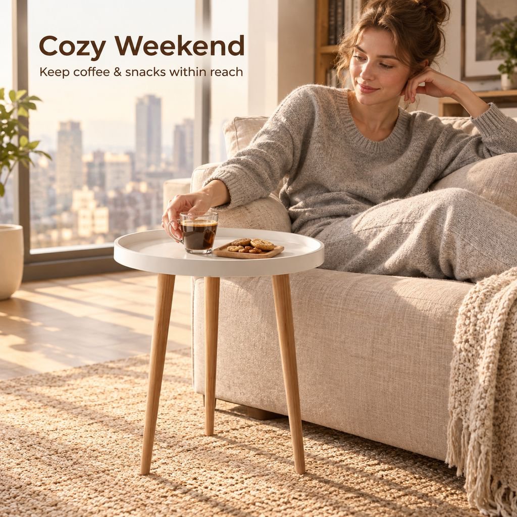 Minimalist Nordic Round Sofa Side Coffee Table