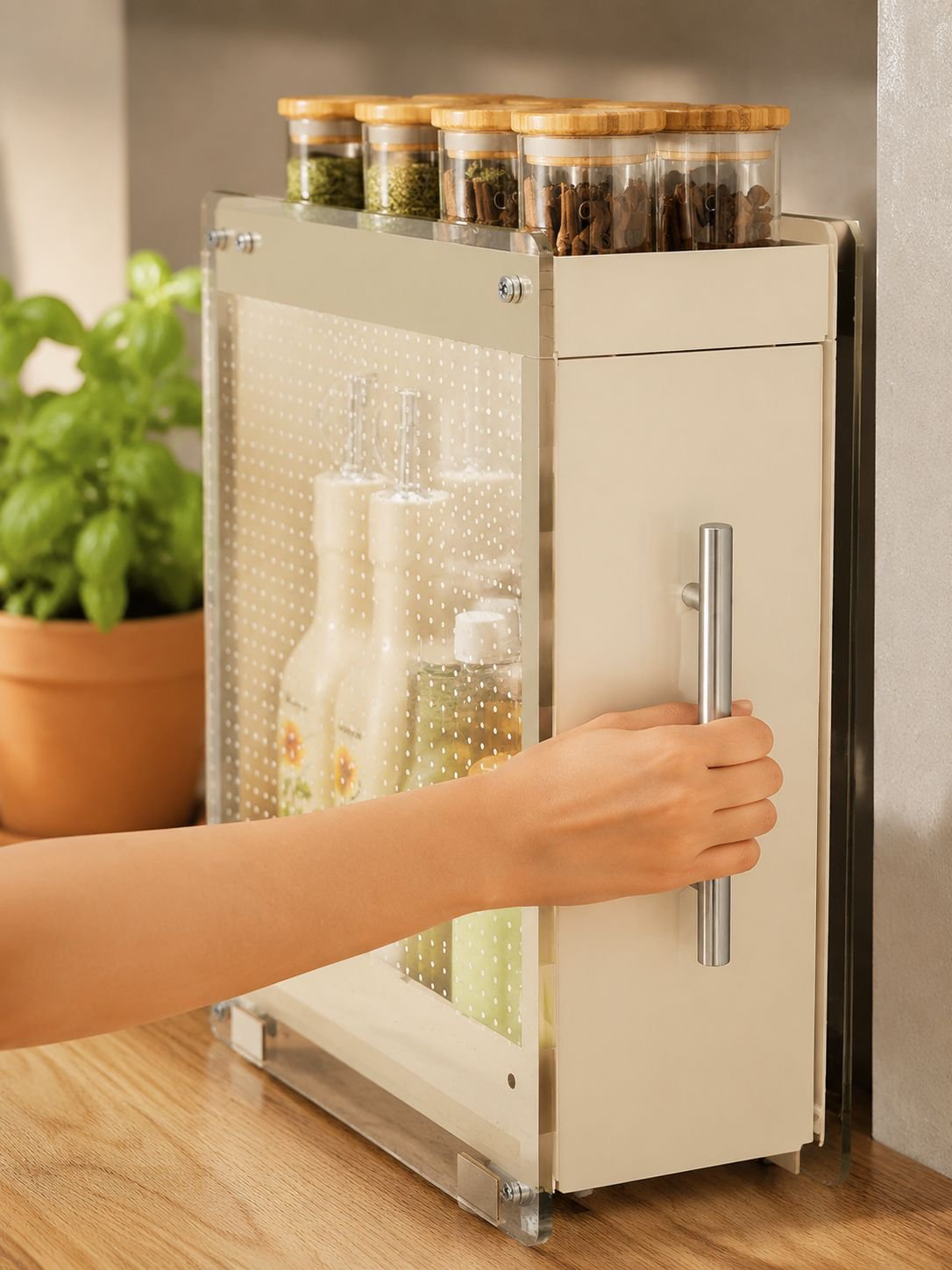 Estante de almacenamiento de especias extraíble para cocina