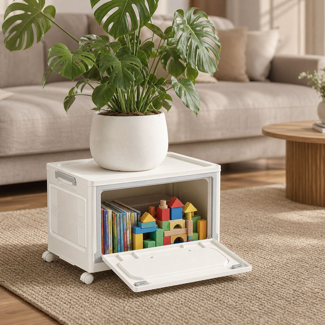 Space-saving collapsible storage box for students