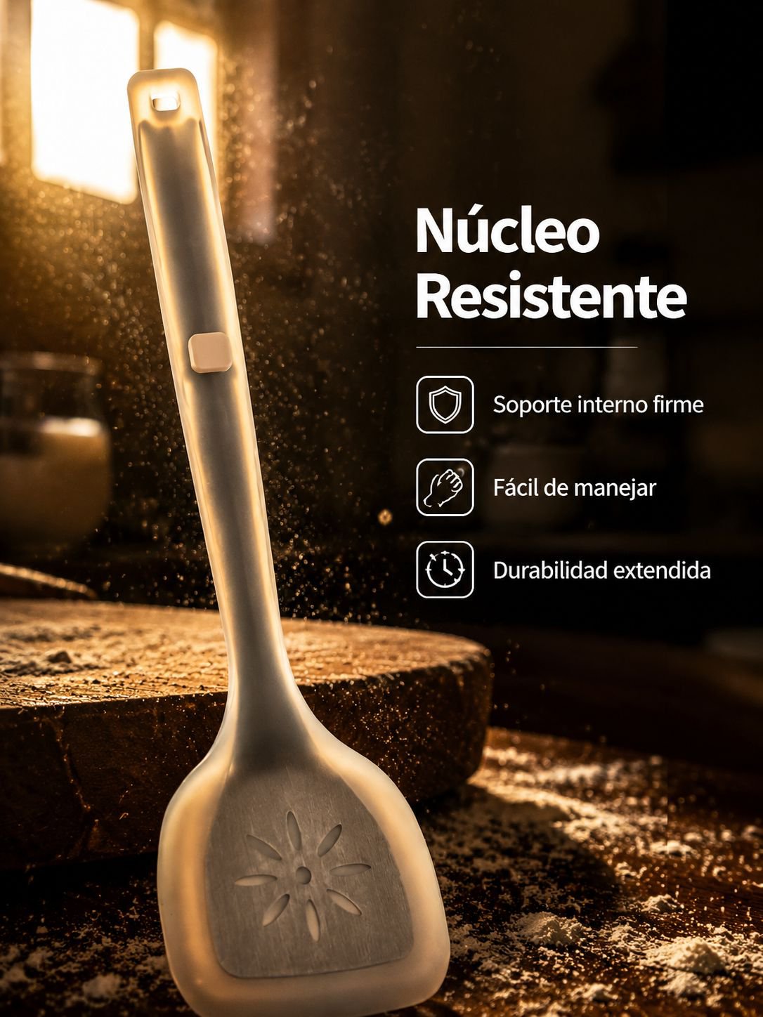 Espátula de cocina de silicona semitransparente