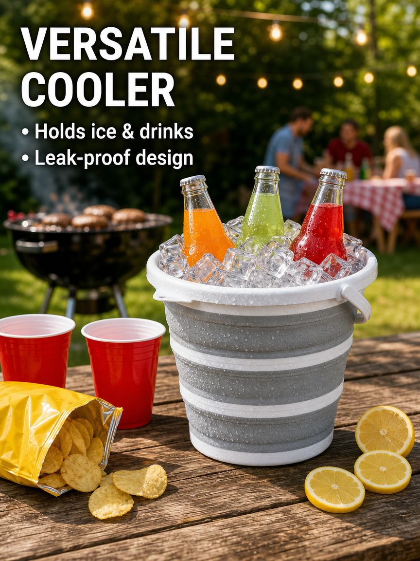 Foldable water bucket, car wash bucket, outdoor travel fishing bucket, water storage bucket, lightwe