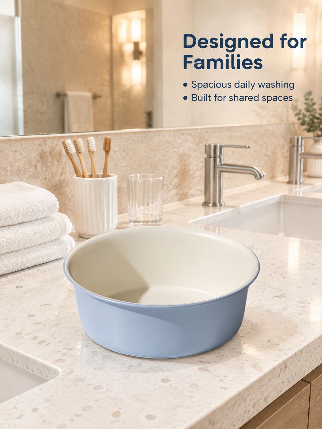 Durable large wash basin for handwashing clothes at home