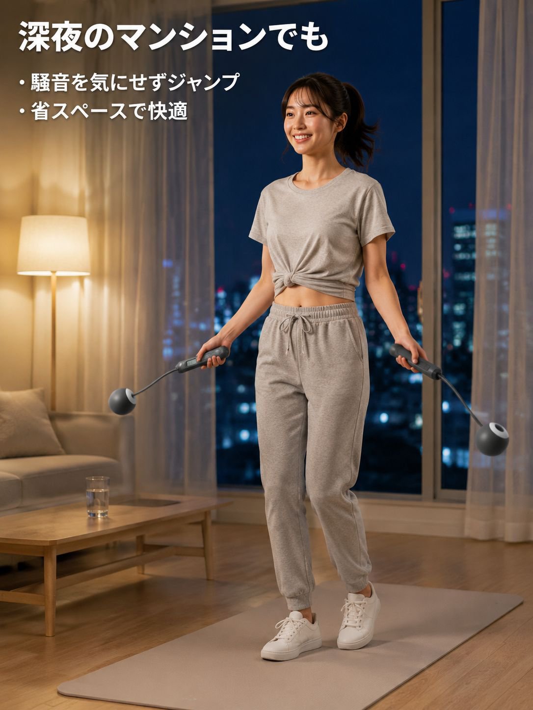 大画面表示スマート夜用縄跳び