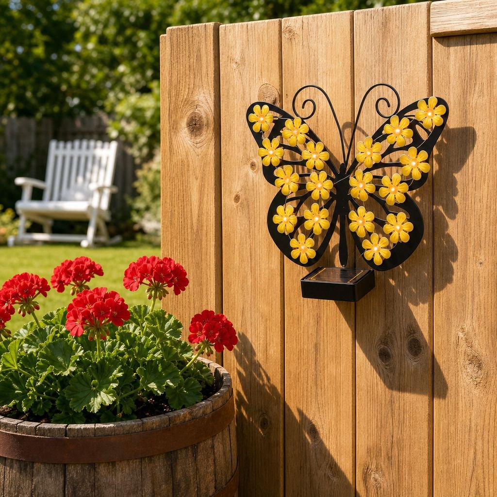 Durable Solar Butterfly Garden Wall Light