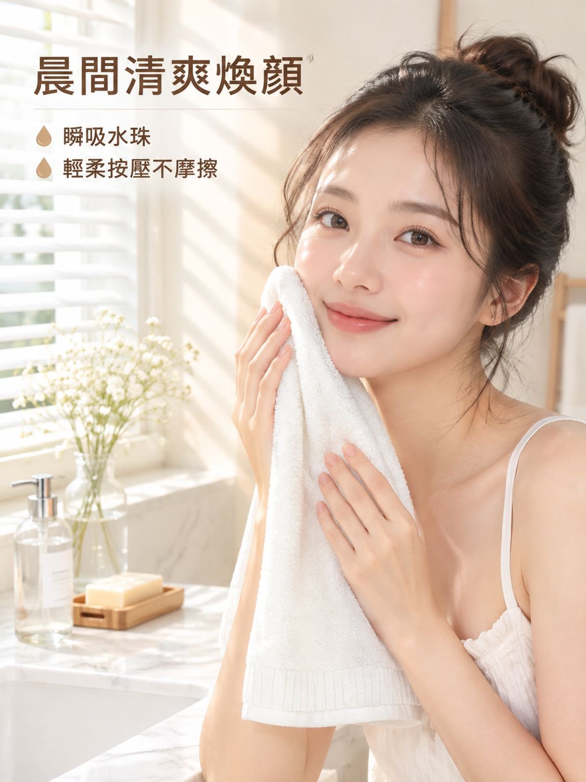 柔軟吸水洗臉毛巾