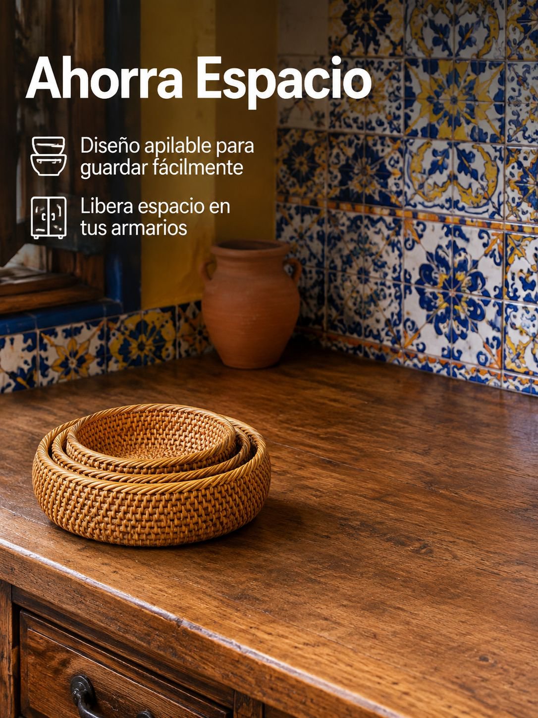 Canasta de frutas con enredaderas de otoño