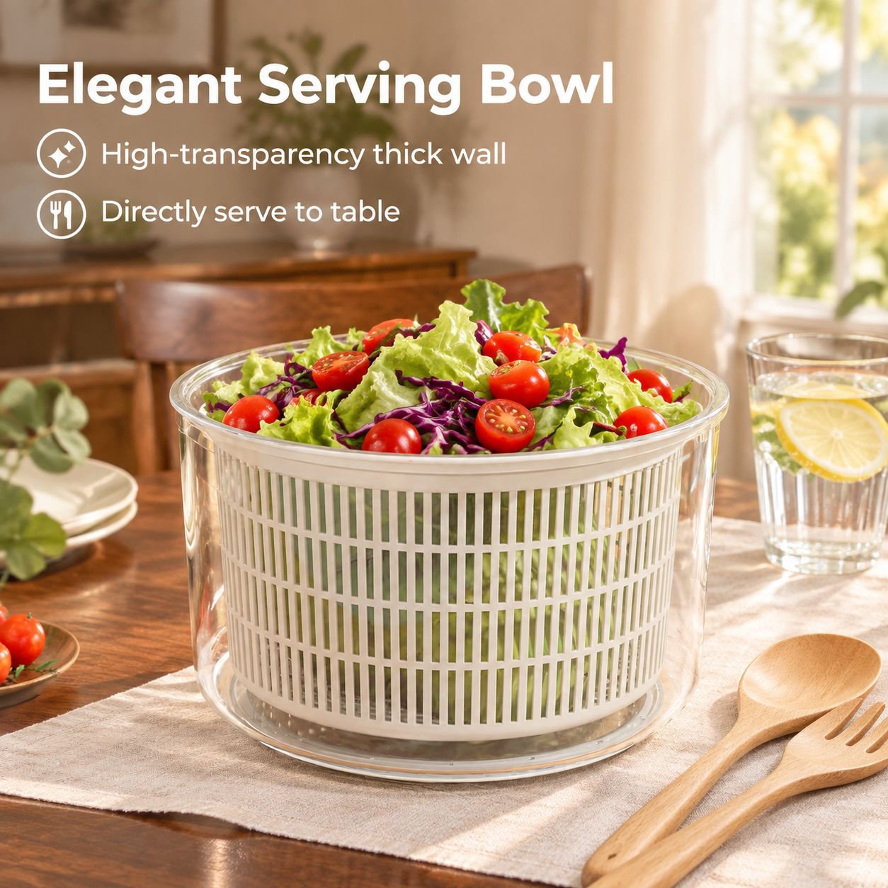 Manual Salad Spinner Vegetable Dryer Household Kitchen Fruit Washer Colander Basket