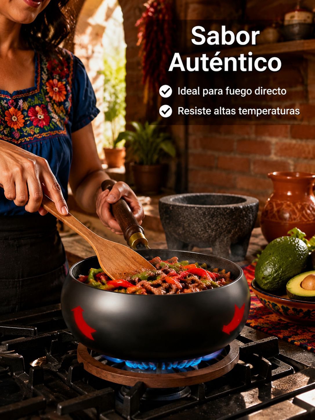 Olla tradicional japonesa de hierro puro (sin recubrimiento)