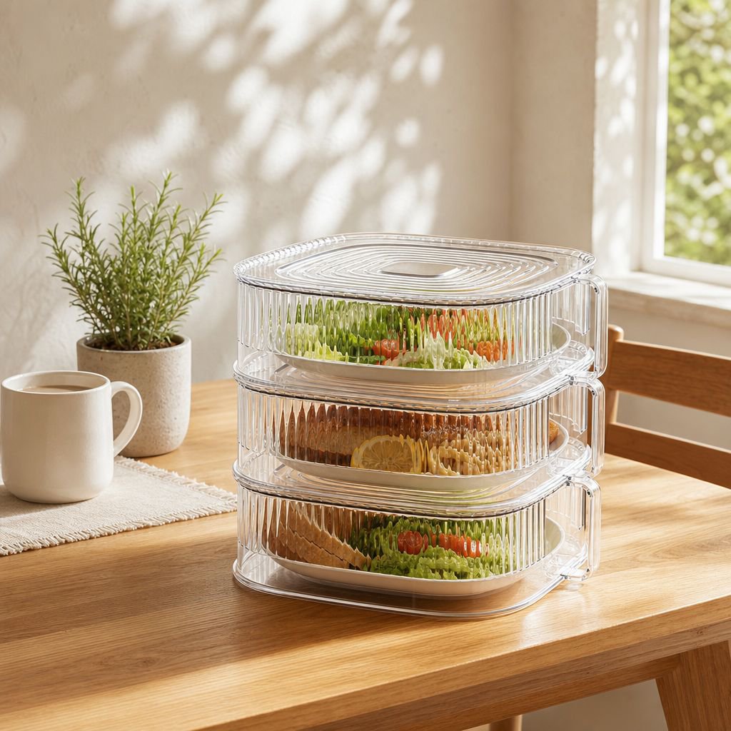 Tapa transparente y ecológica para alimentos