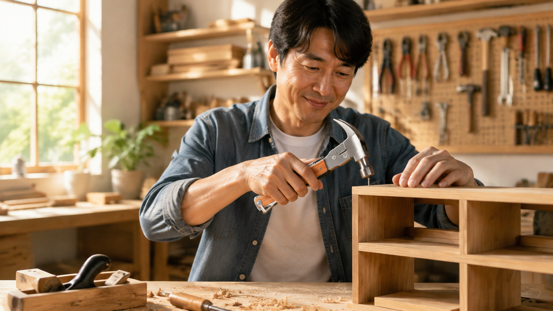 金属ヘッドを採用した、実用的なハンマー