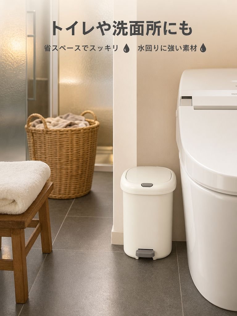 寝室、リビング、浴室、キッチンで使用できる、足踏み式大容量トイレットペーパーバスケット。フリップトップ式のゴミ箱。