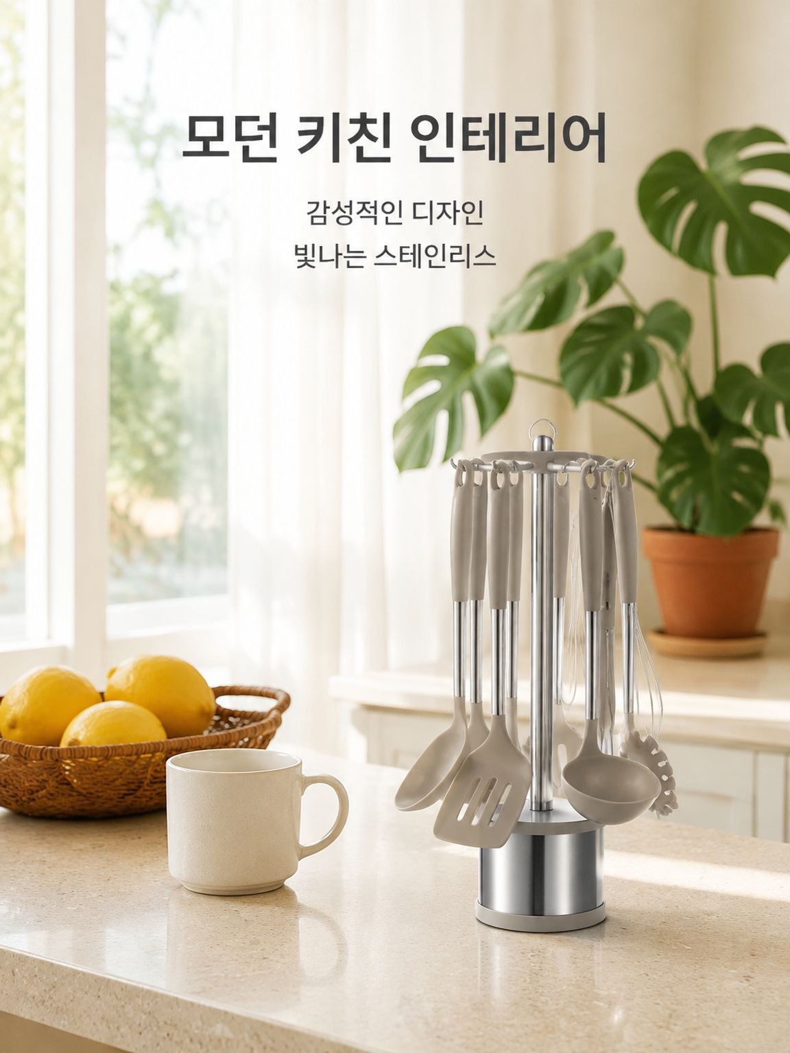 주방 공간 절약 스테인리스 주방용품 세트
