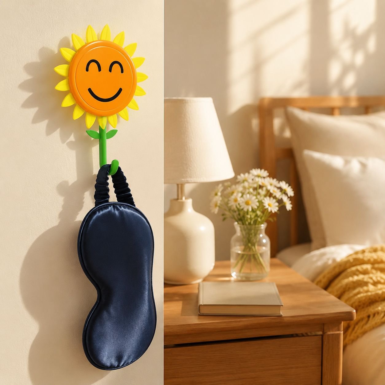 Self-adhesive Sunflower hook in modern home office