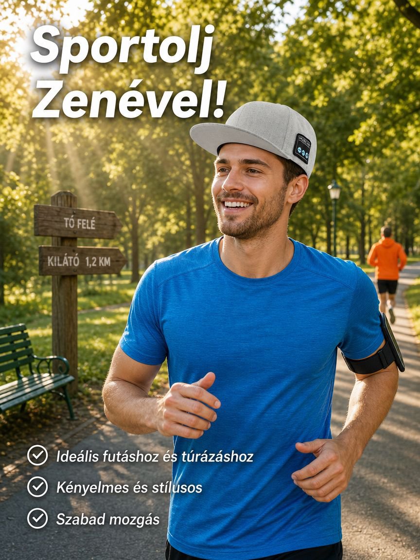 Kétszólamú sztereó Bluetooth zenei baseball sapka kültéri sportoláshoz
