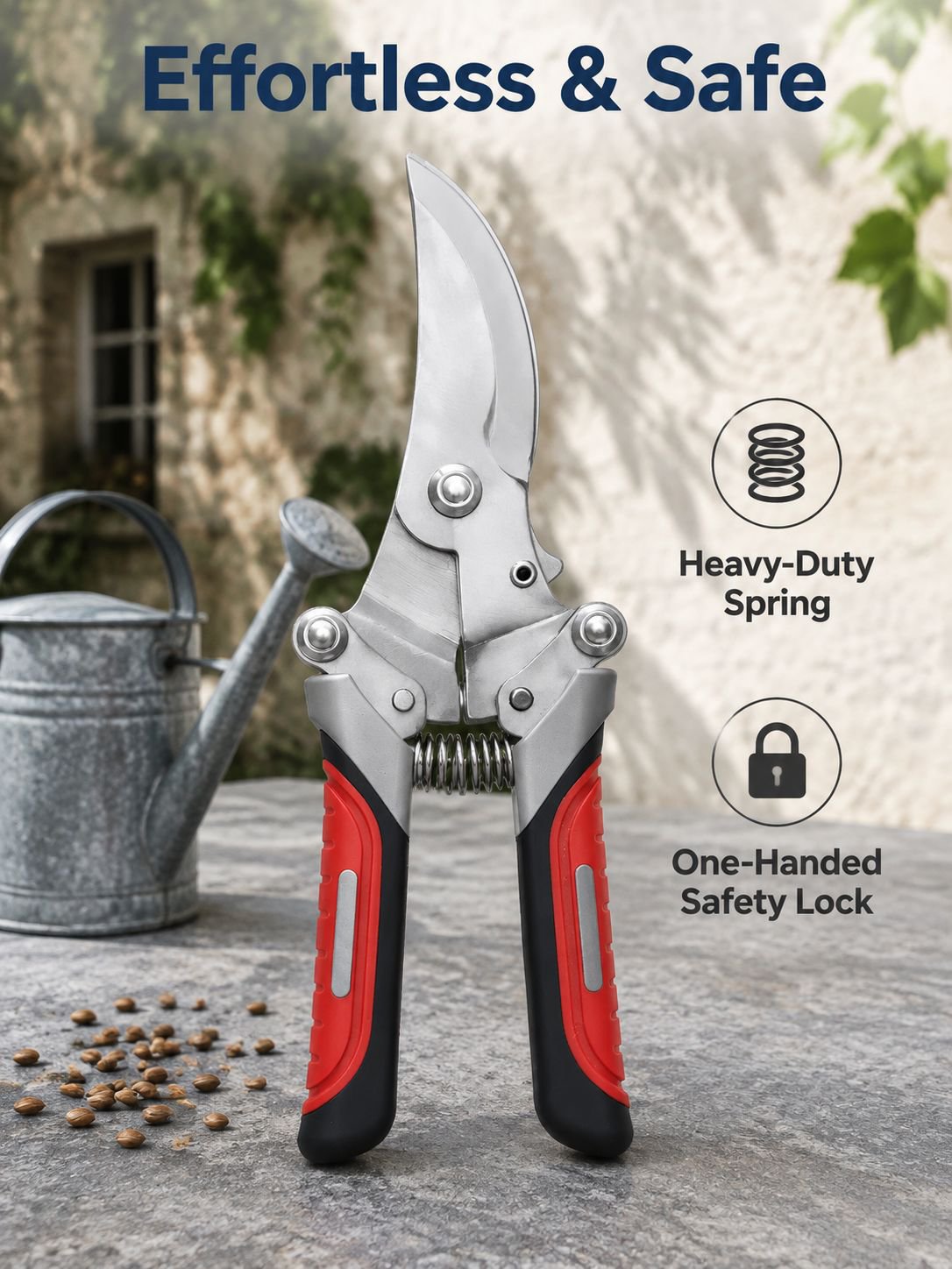 Outils de taille modernes et minimalistes pour arbres et arbustes