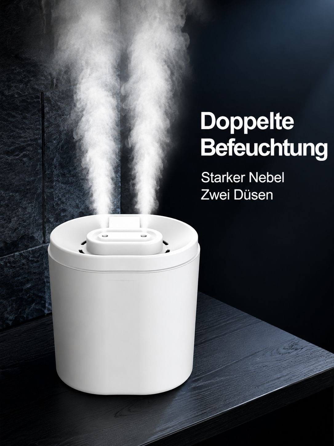 Neues Modell mit zwei Düsen, Luftbefeuchter für Wohn- und Arbeitsbereich, 6-Liter-Großvolumen, mit A