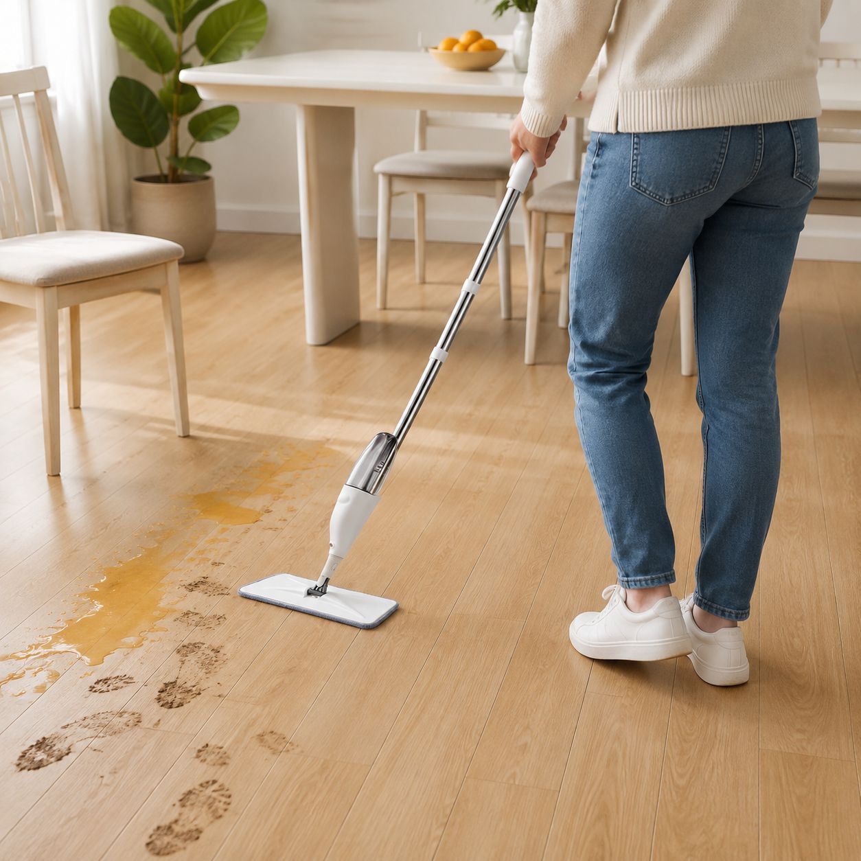 Easy-to-use spray mop with ergonomic handle