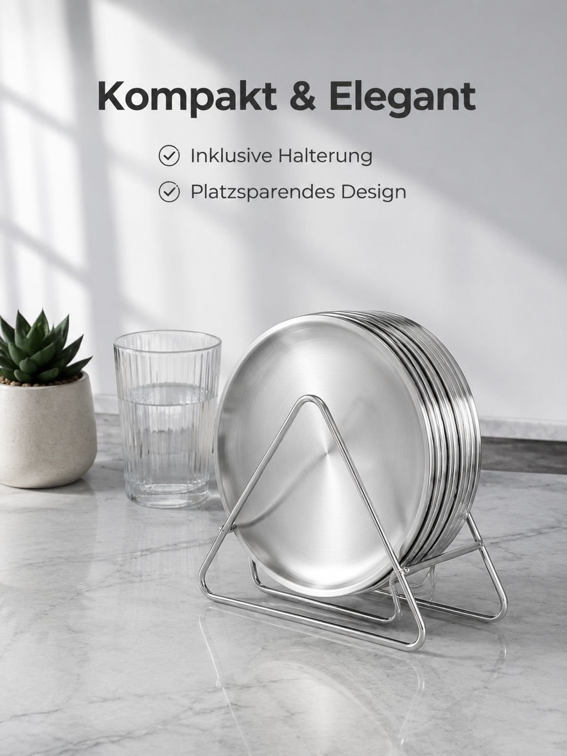 Luxuriöse Knochenspuckerplatte aus Edelstahl