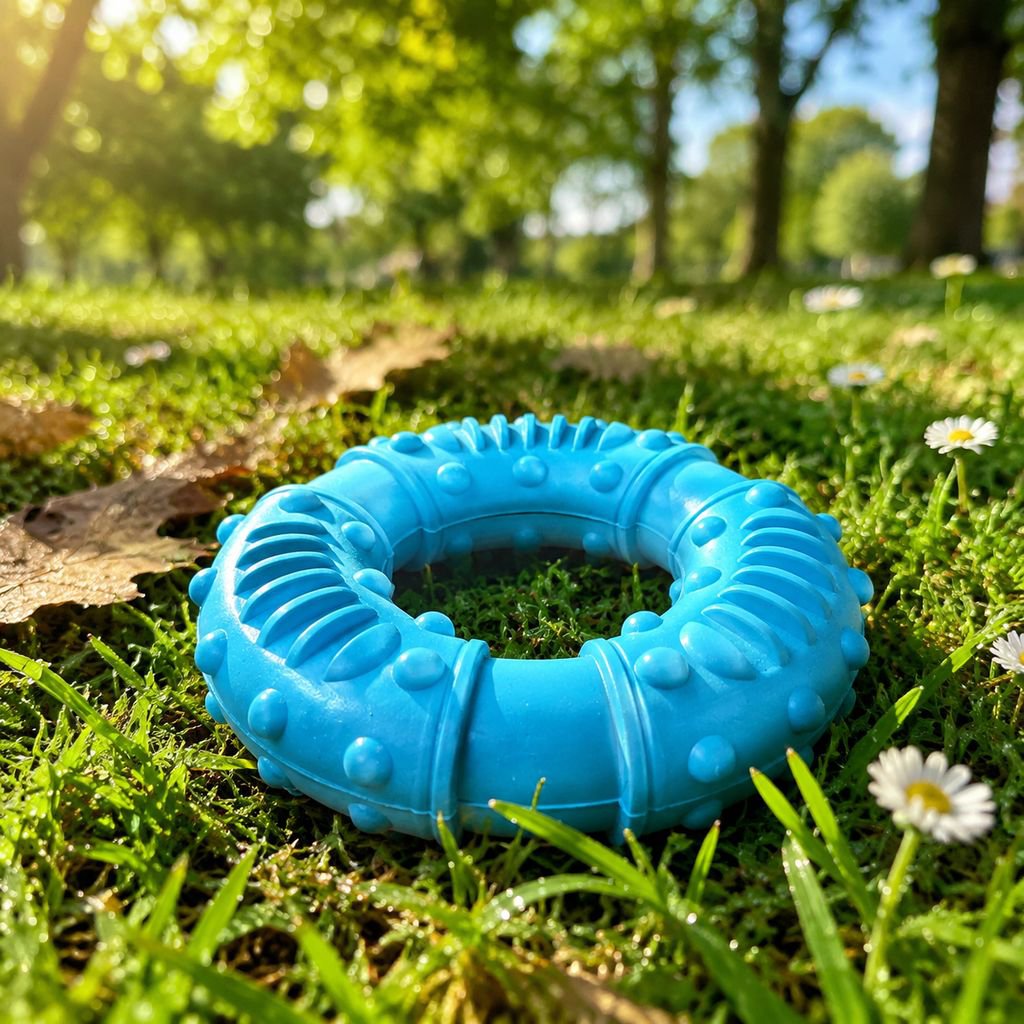 Quietschender Rugby-Ball aus Gummi für Hunde