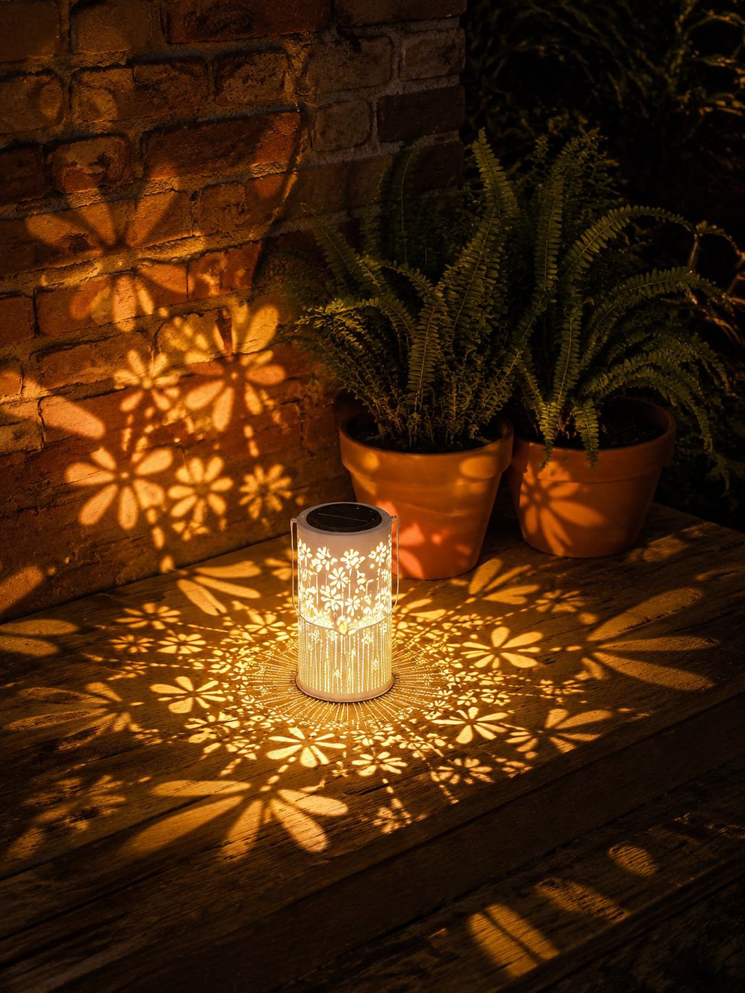 Energy-saving dragonfly solar lamp in backyard garden