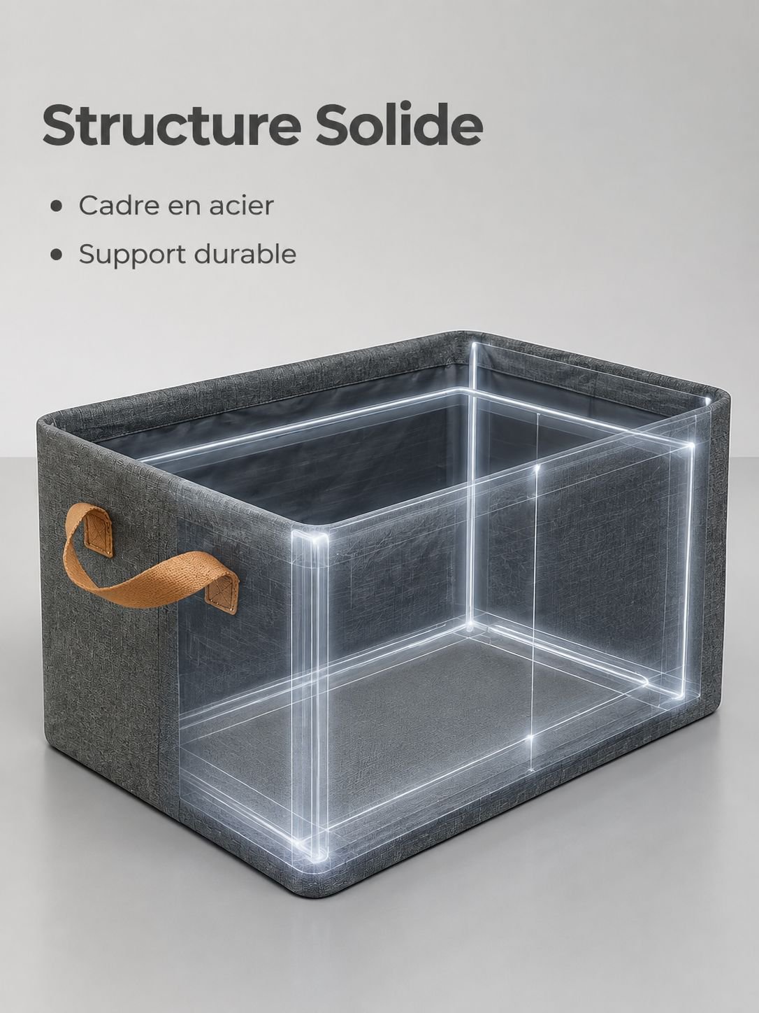 Boîte de rangement à tiroirs avec poignées