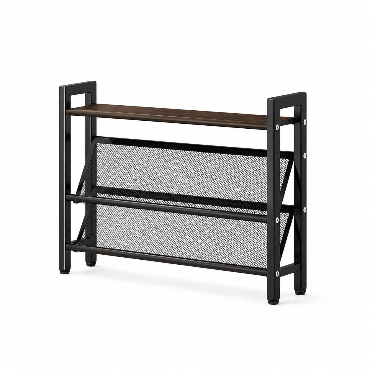 Slanted Mesh Breathable Design, Space-Saving Assembly Shoe Cabinet for Behind Door