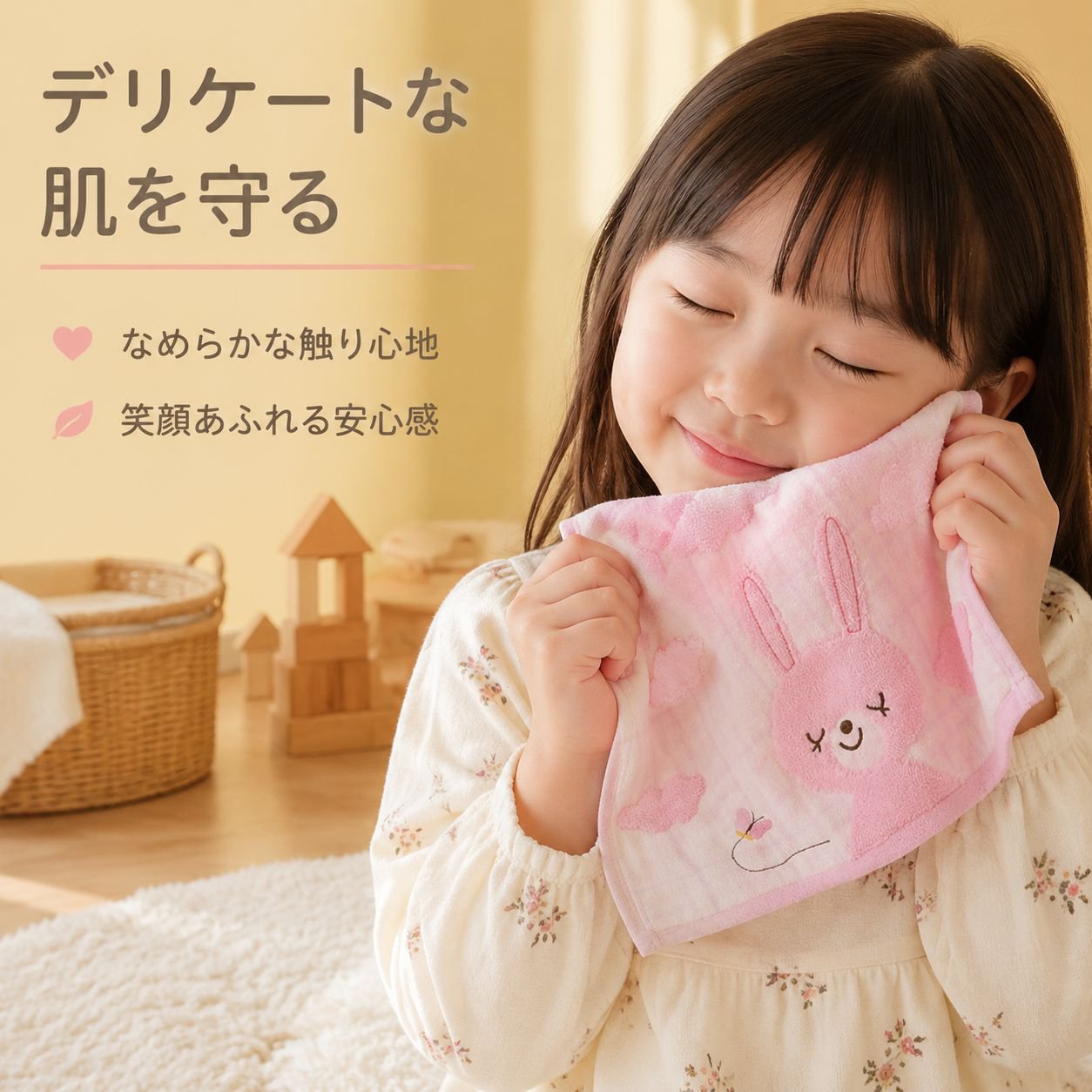 吸水性が高くて柔らかいキャラクターお手拭きタオル