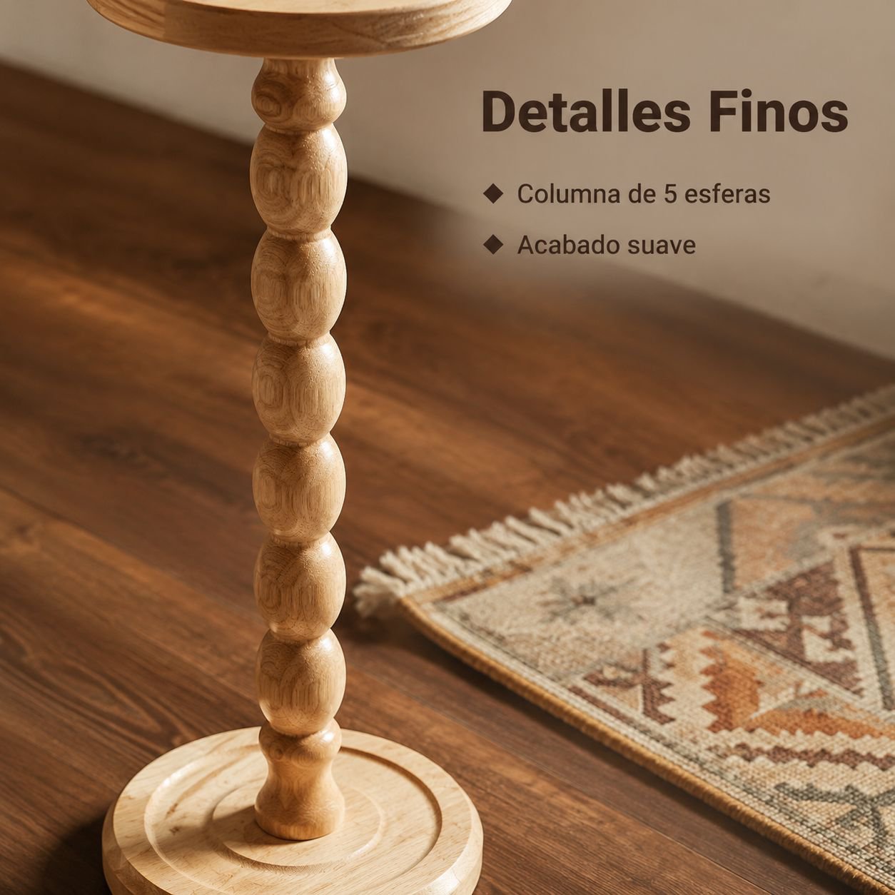 Mesa auxiliar de madera maciza de estilo retro americano