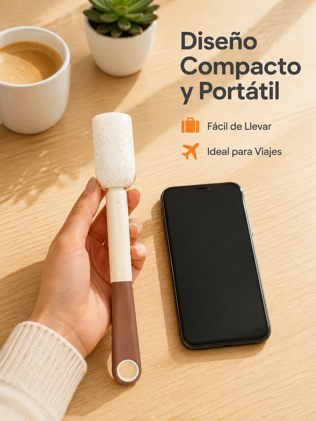 Set de cepillos para biberón y tetina de bebé, portátil, con esponja de pulpa de madera y silicona