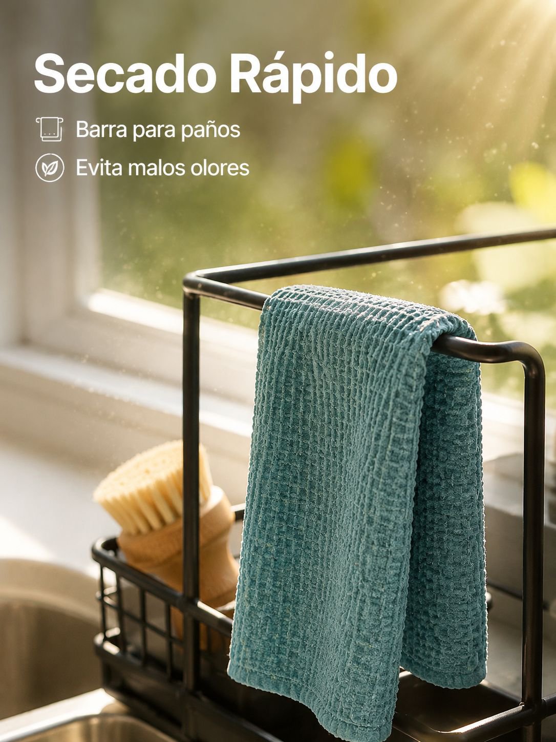 Soporte colgante para toallas y esponjas
