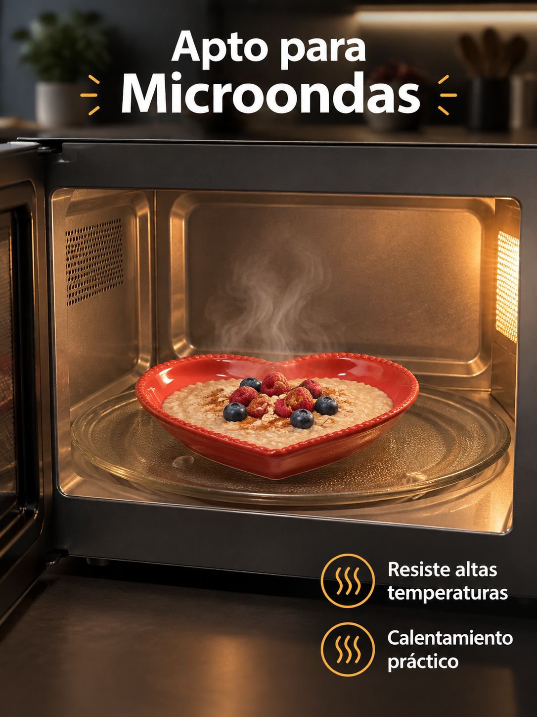 Plato de cerámica con forma de corazón