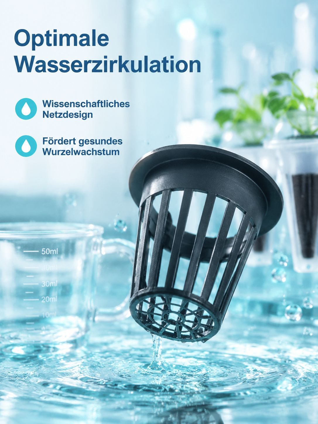 24-teiliges Set Hydrokultur-Anzuchtkörbe, runde Pflanzkörbe für Gemüseanbau ohne Erde