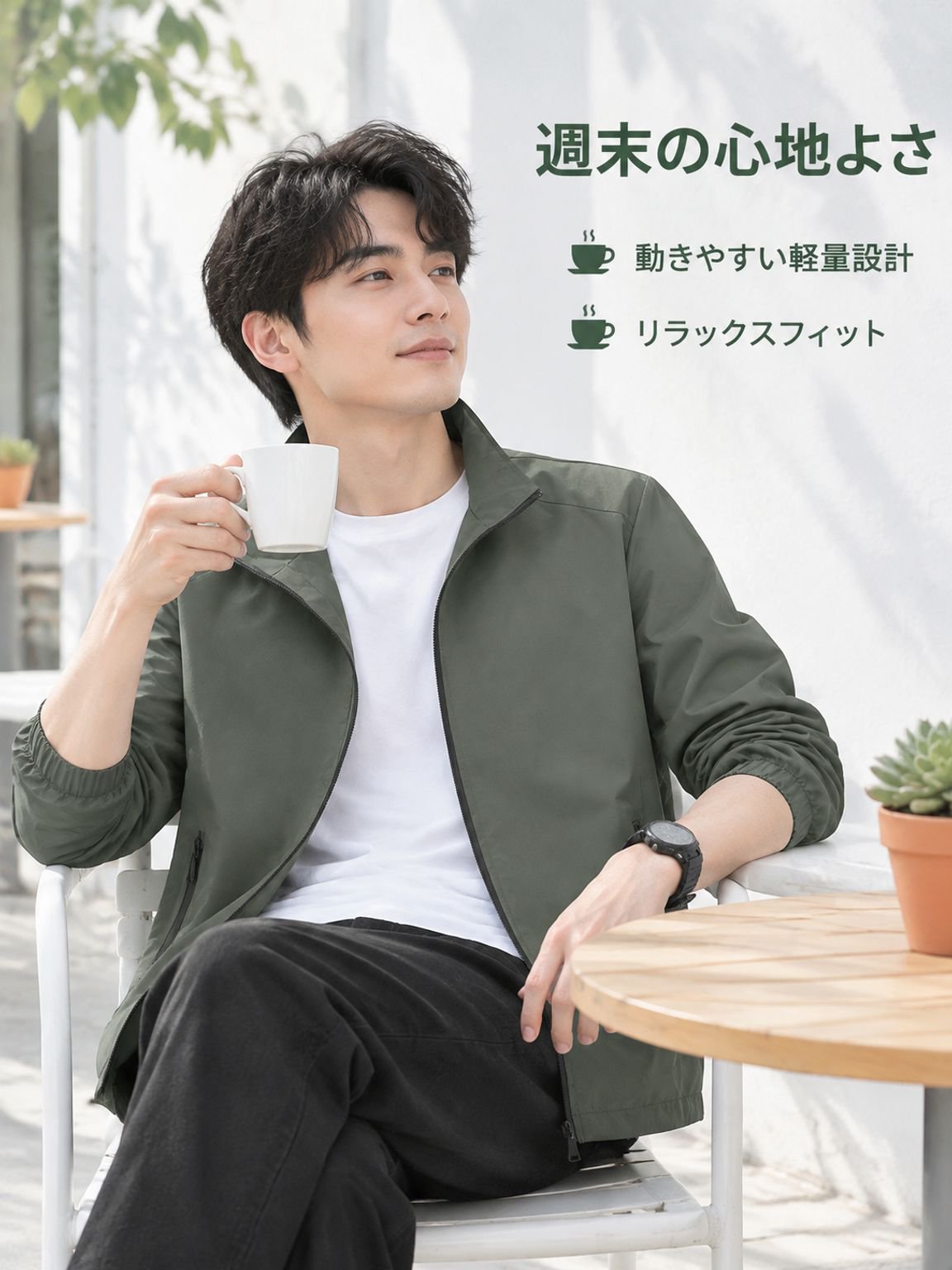 ジャケット メンズ 春 新作 トレンド 防風 スタンドカラー 快適 アウター