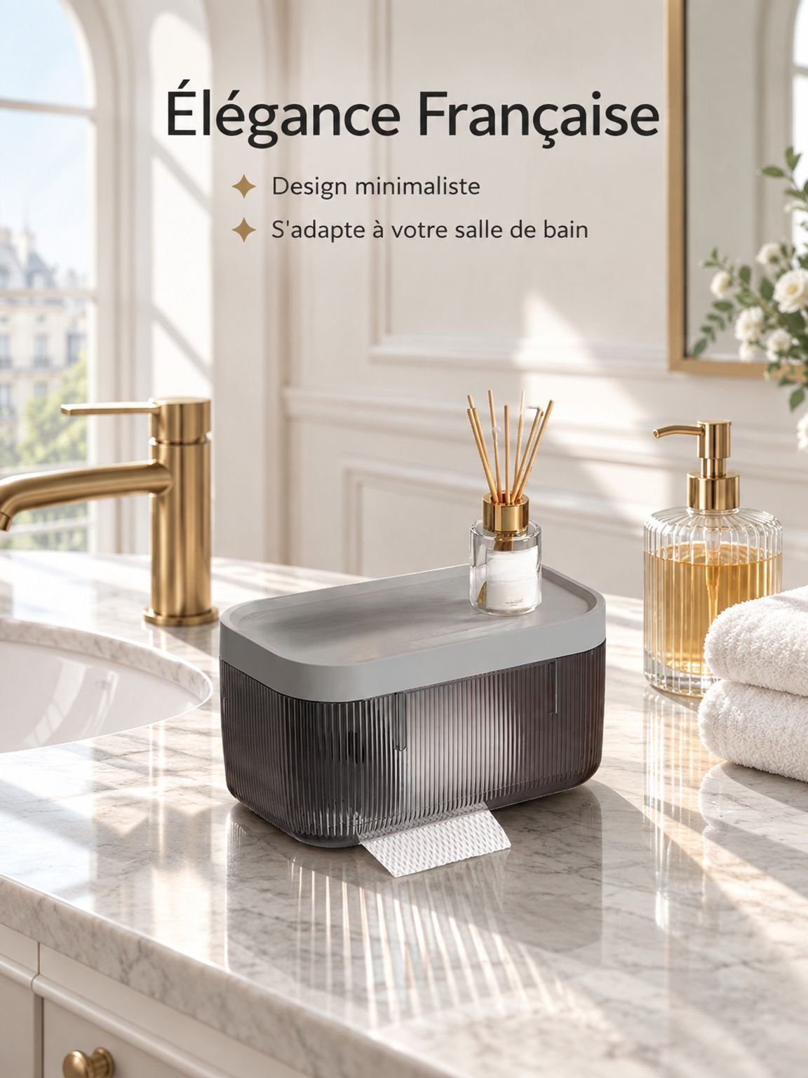 Boîte à Mouchoirs Multifonction pour Salle de Bain