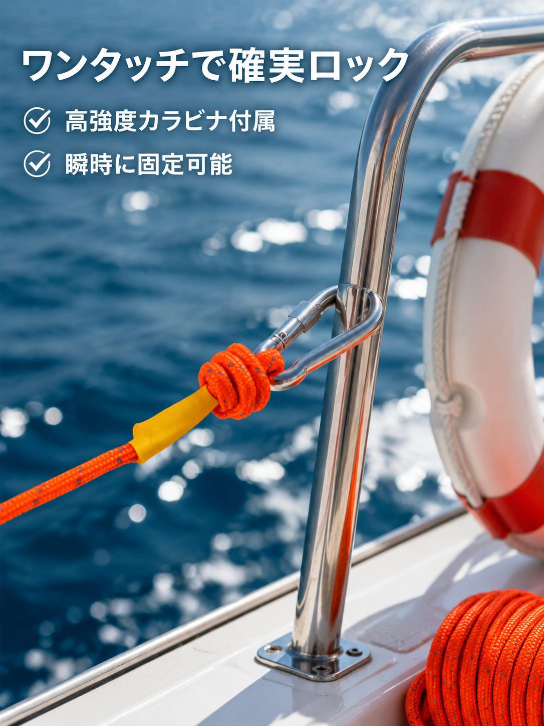 フロート付き救助ロープの持ち手部分