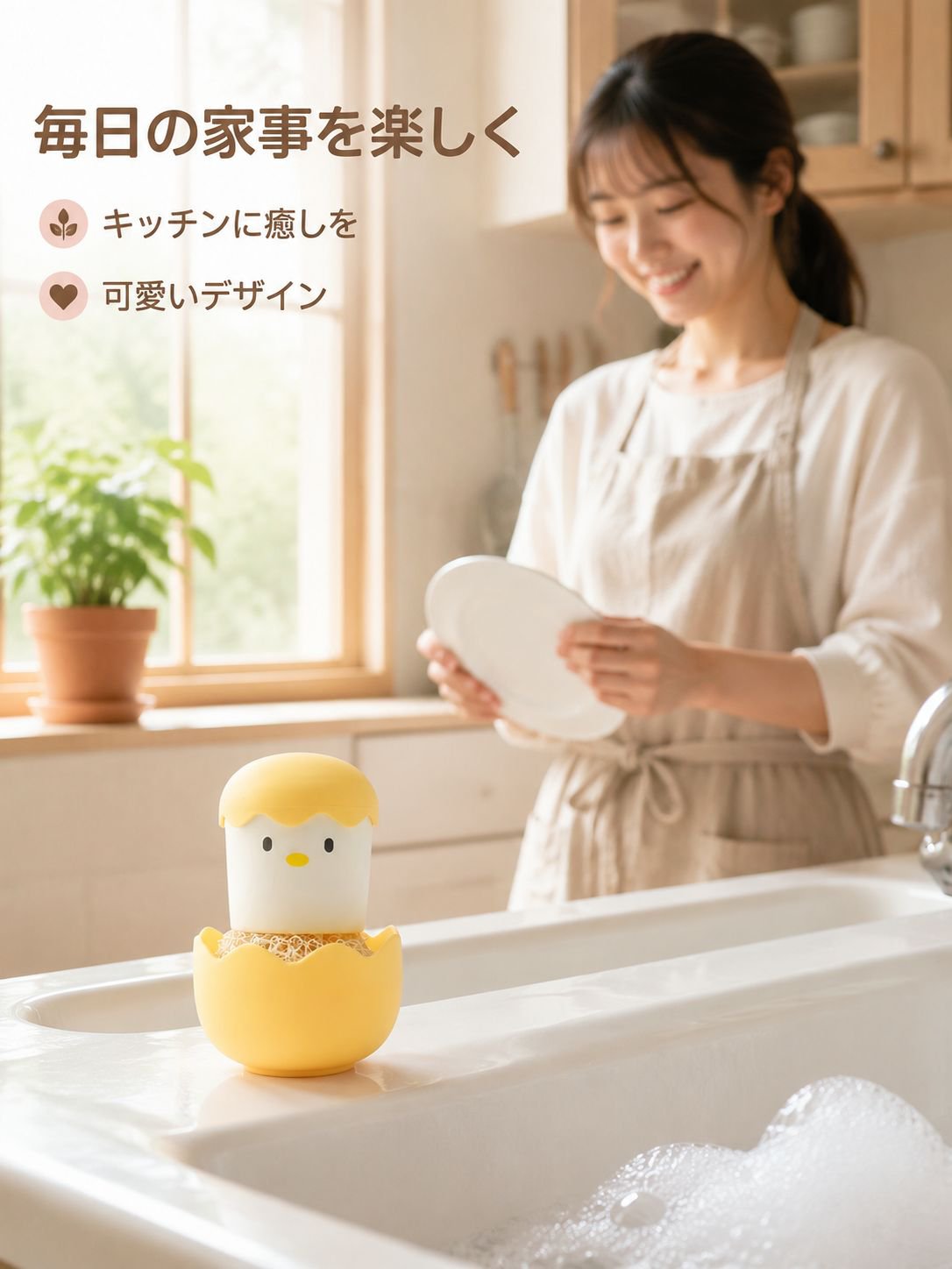持ち手付きステンレスたわしの全体写真
