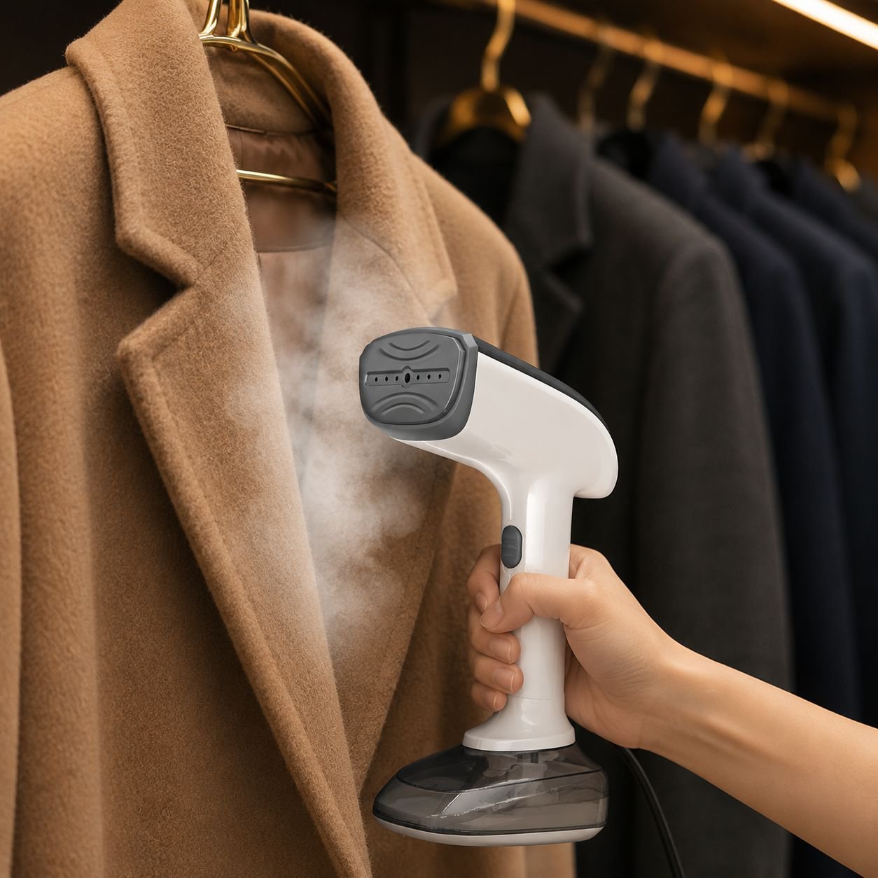 Handheld garment steamer for travel and home