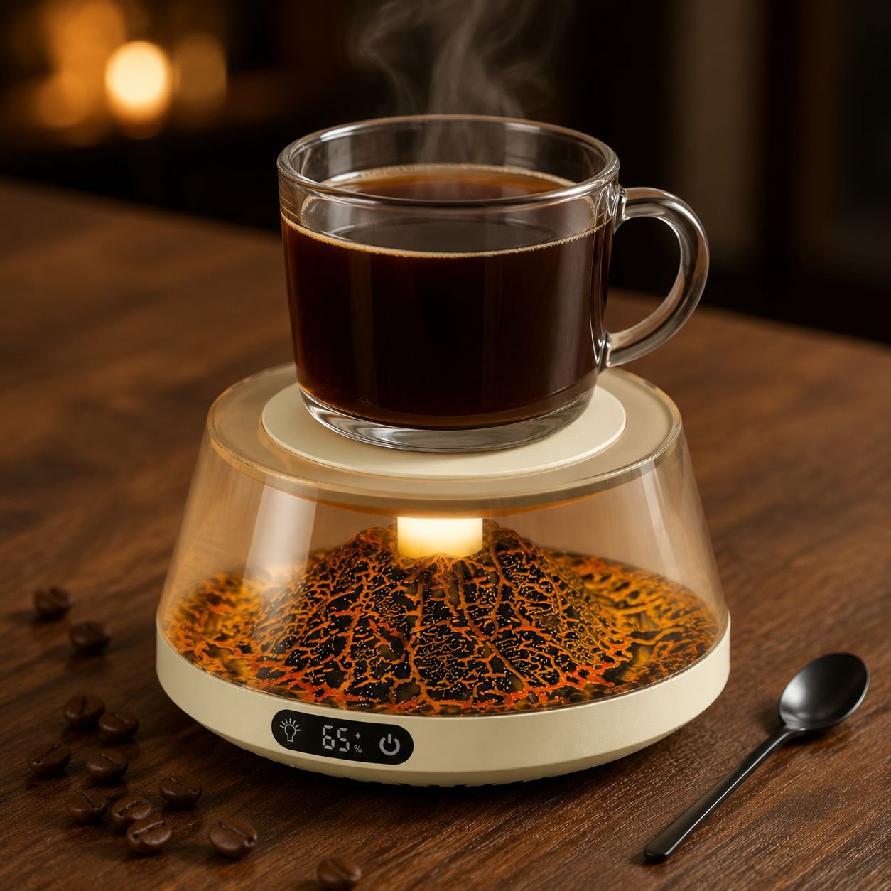 4-stage heating coffee insulation pad in use