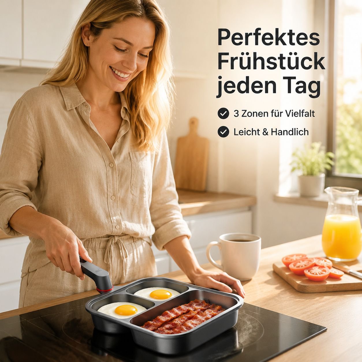 3-in-1 Frühstückskocher zum Braten von Eiern