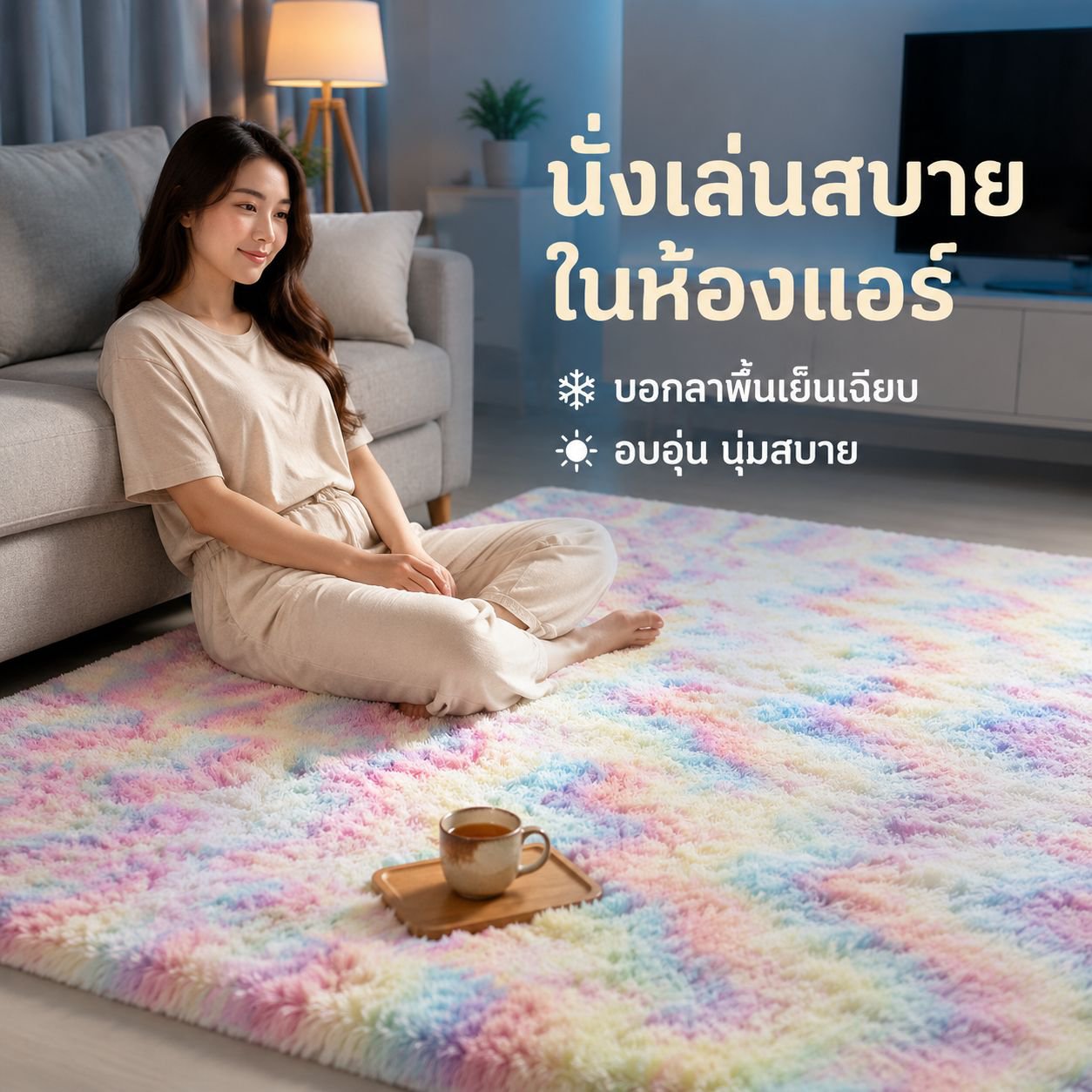 พรมปูพื้นนุ่มหนาพิเศษสำหรับใช้ในบ้าน