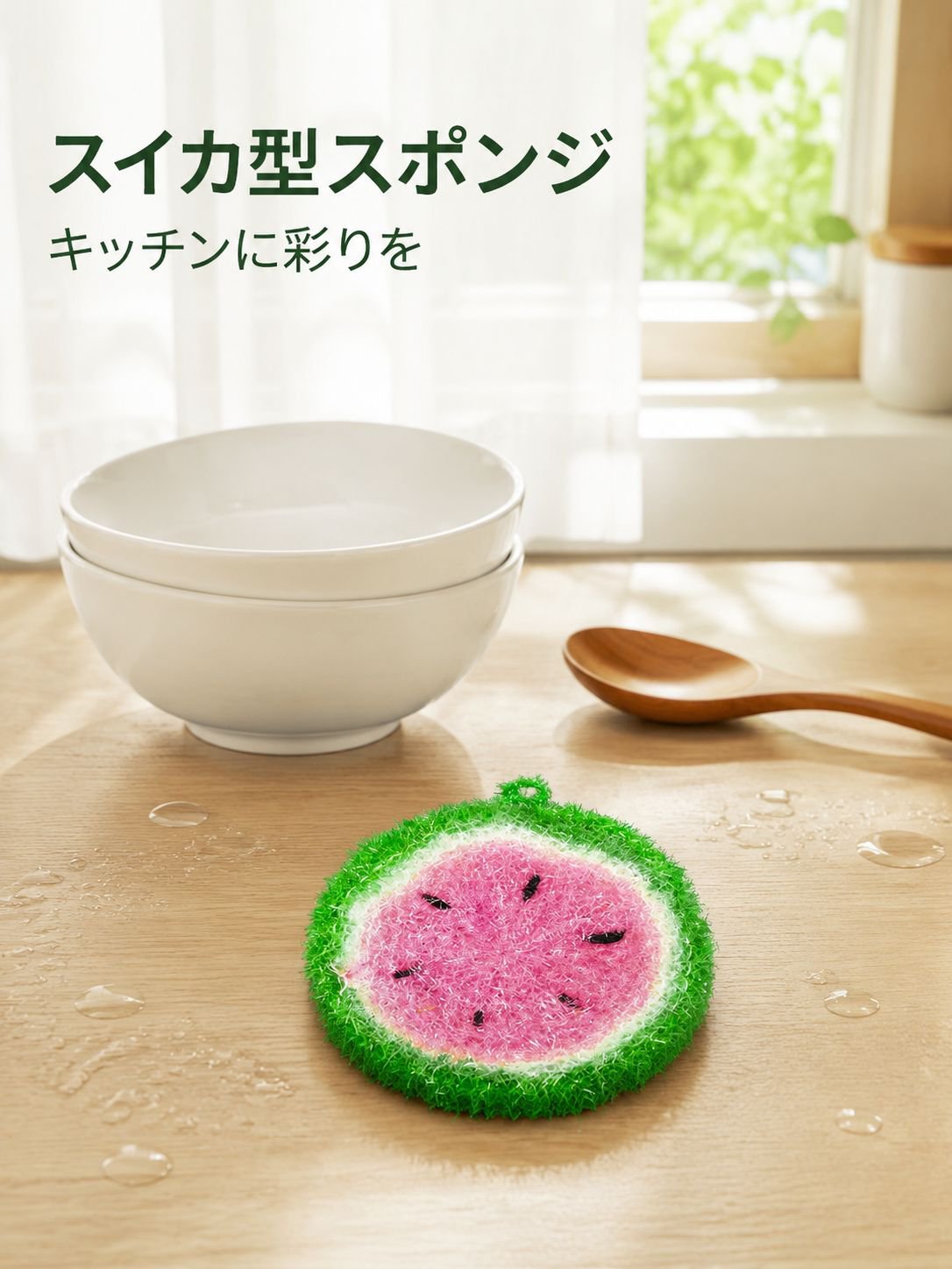 スイカ型食器用ブラシ