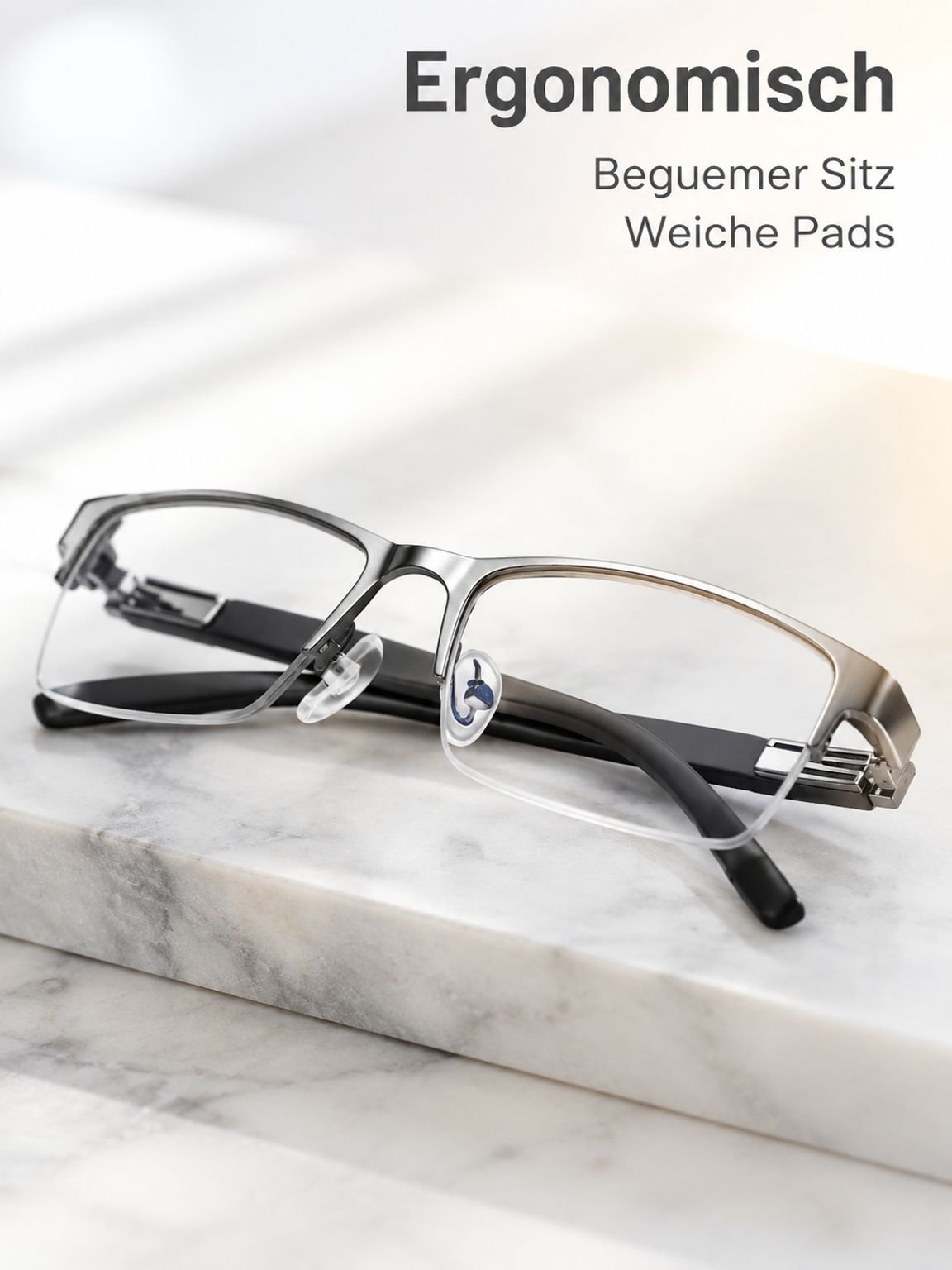 Ultraleichte halbrandige Blaulichtfilter-Brille für Kurzsichtige